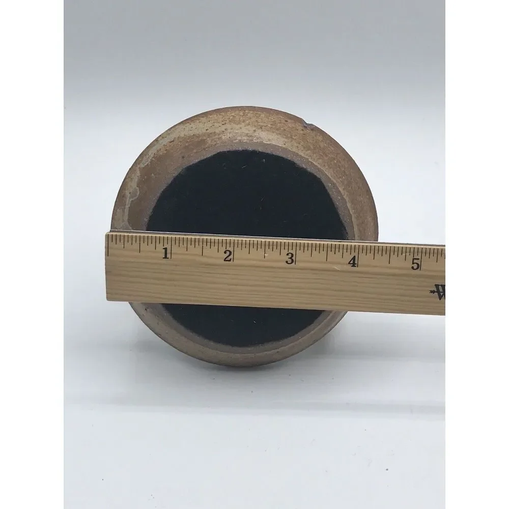 Studio‎ Art Pottery Candle Holder With Finger Loop Browns/blues Stoneware